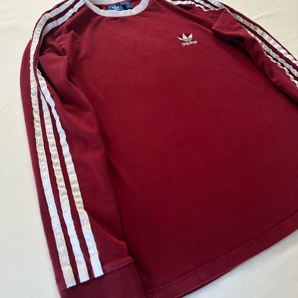 adidas Women's Long Sleeve Tee - Red and White - Picture 7 of 10